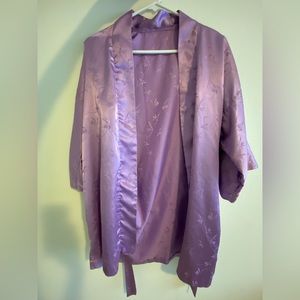 Retro Lilac Purple Silk Robe